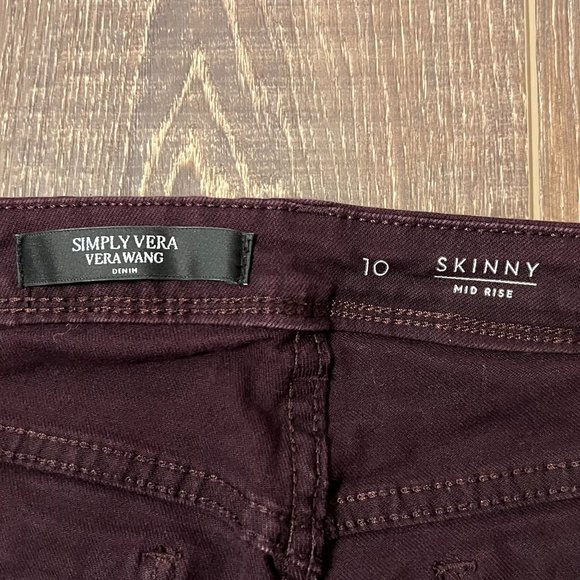 Simply Vera Vera Wang Mid Rise Skinny Jeans – Size 10 - Picture 11 of 14